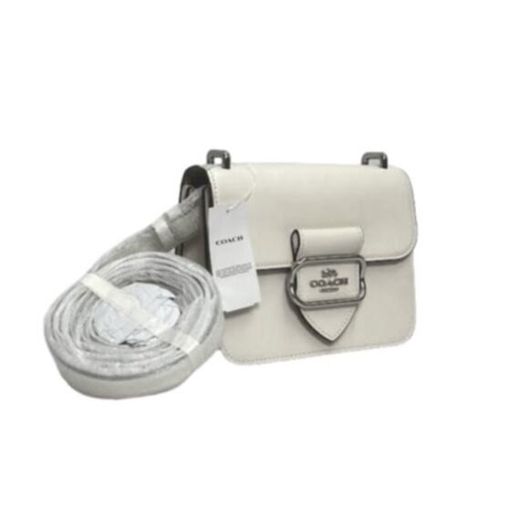 NWT! Coach Outlet Morgan Square Crossbody  Silver/Chalk - Picture 1 of 7